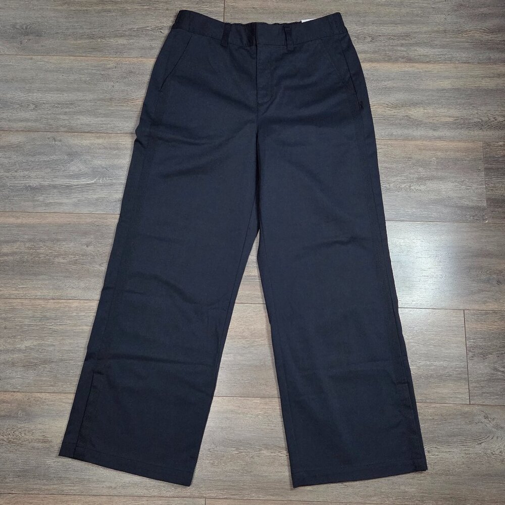 Nike Sportswear Collection Mid-Rise Twill Trousers Womens-M Navy Blue HF9430-010